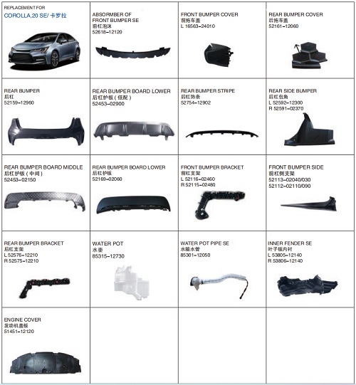 20 COROLLA AUTO BODY PARTS