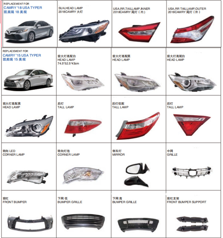 CAMRY AUTO BODY PARTS